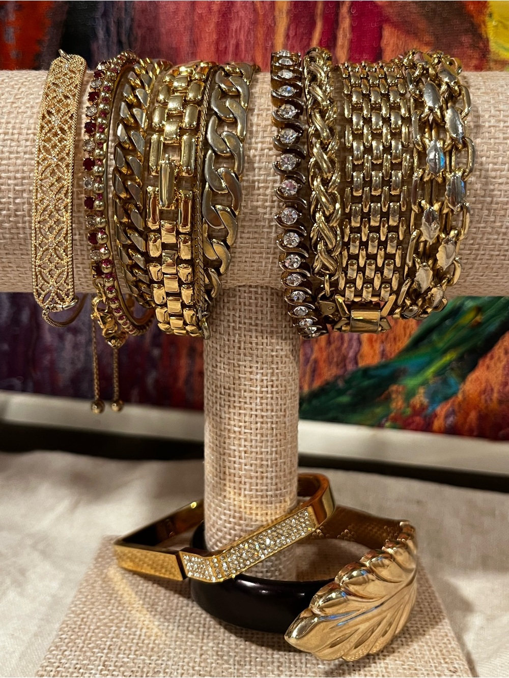 Vintage to Now Gold-Tone Women's Layered Bracelet Set - Shiny Gold Stack